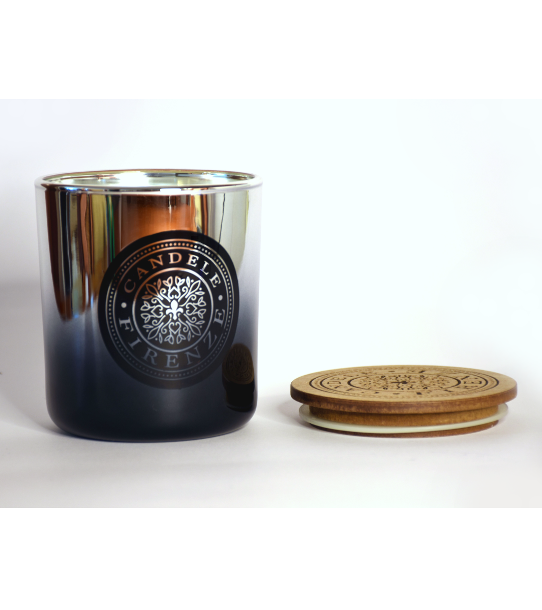 Свеќа Candele Firenze Glass (металик сребрена засенчена)